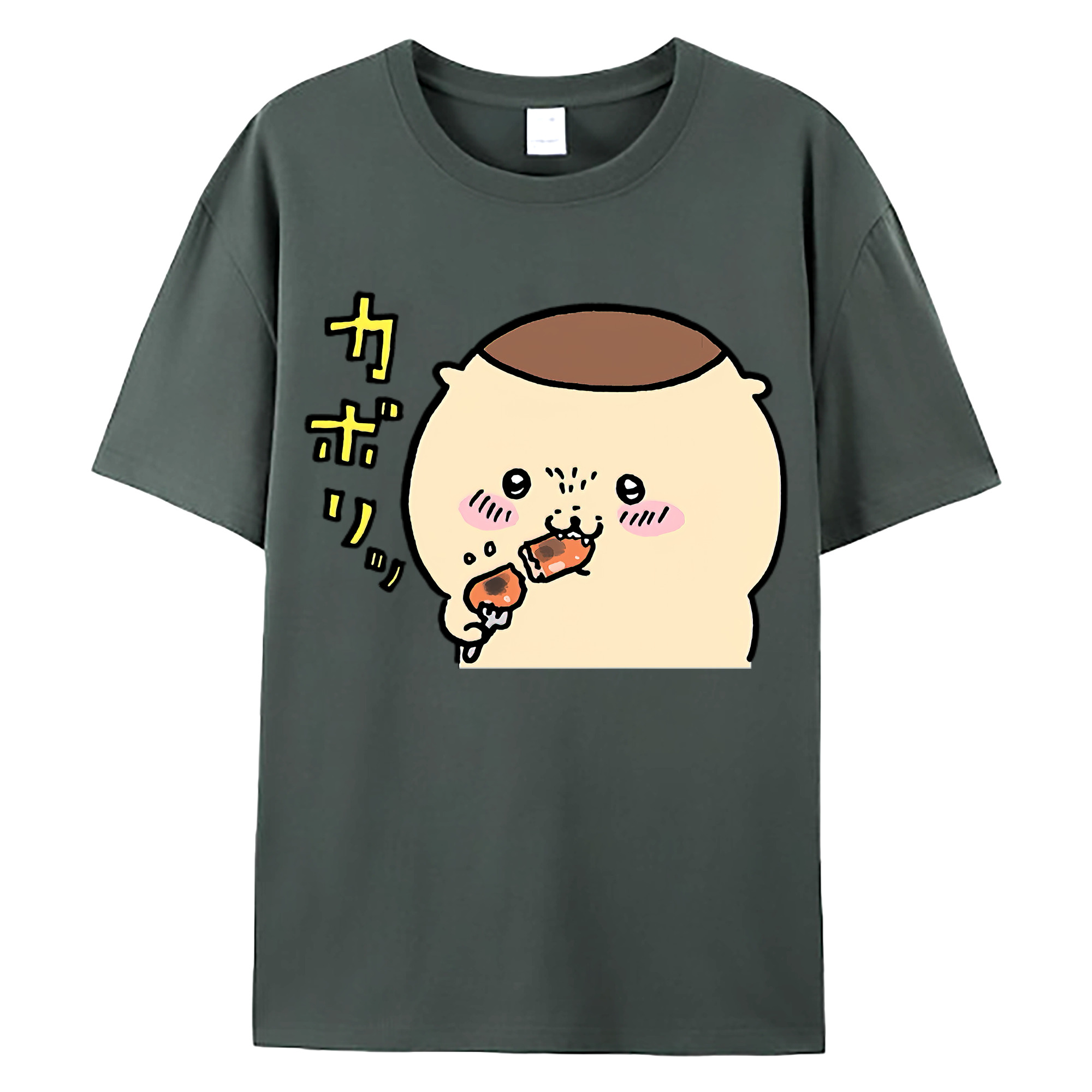 （画像用） ちいかわ くりまんじゅう Chii-kawa kuri manjū 綿100％ メンズ半袖Tシャツ｜肌触りやわらか＆通気性